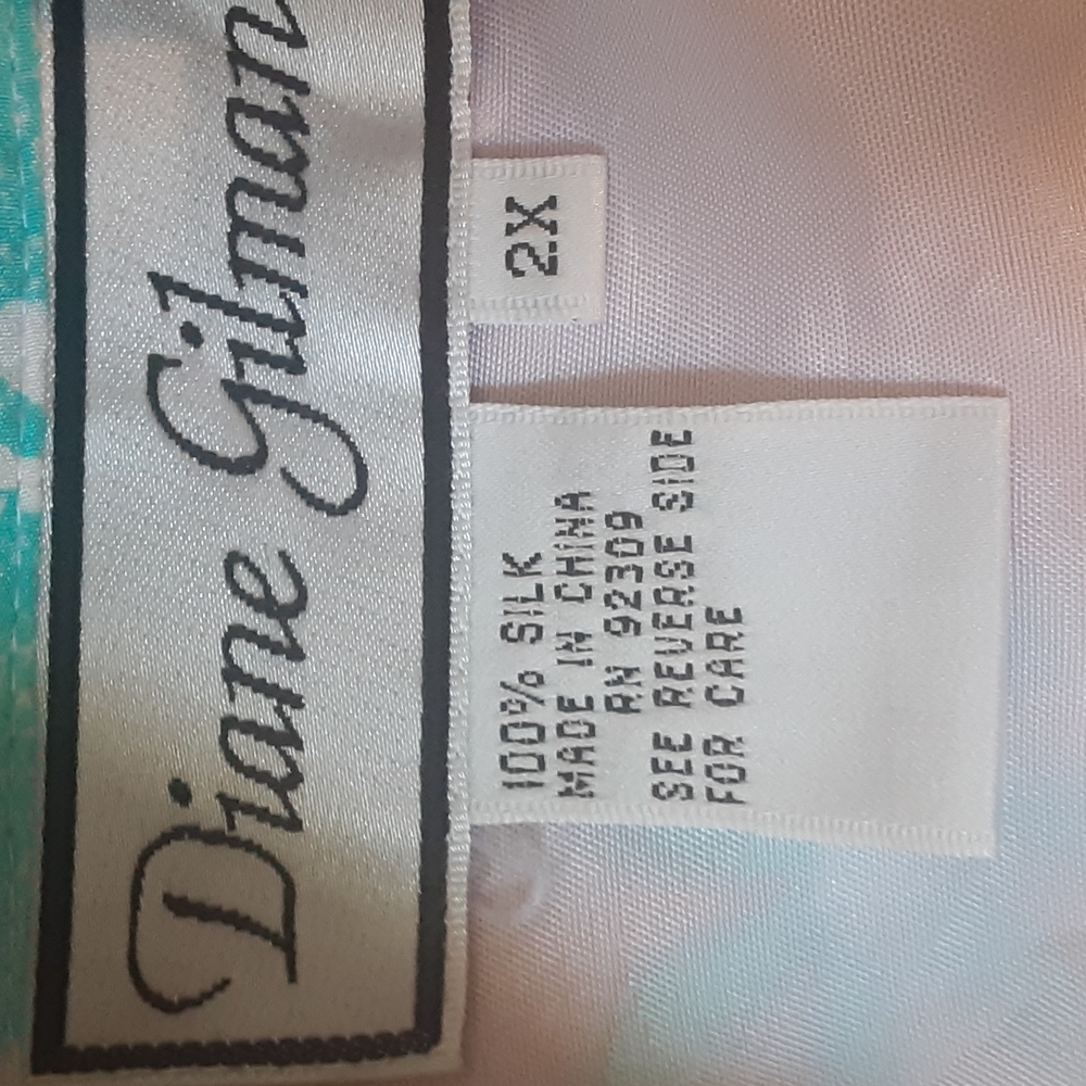 Diane Gilman 100% Silk Floral Jacket 2X Pink Blue Lightweight Statement Piece - Picture 6 of 10